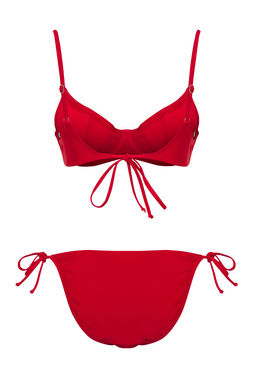TRENDYOLMILLA K?rm?z? Balkonet Baglamal? Regular Bikini Tak?m? TBESS25BT00043  фото 11
