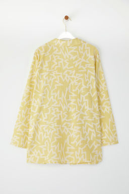 Trendyolmilla Geometrik Desenli Dokuma Baglama Detayl? 100% Pamuk Plaj Gomlek TBESS25GO00024  фото 6