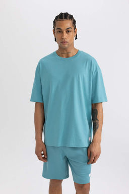DeFactoFit Футболка Oversize с круглым вырезом и короткими рукавами с принтом