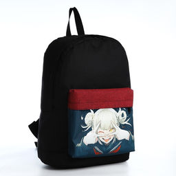 Рюкзак молод Аниме, 33*13*37, отд на молнии, н/карман, черный, красный - Nazamok фото 2