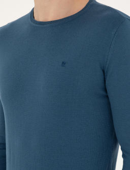 Kobalt Slim Fit Bisiklet Yaka Basic Triko Kazak - Pierre cardin фото 7