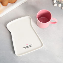 Чайная пара керамическая «С добрым утром»: кружка 200 мл, блюдце 17.8×13.3 см