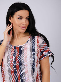 Туника Урсула орнамент, трикотаж - Малина фото 6