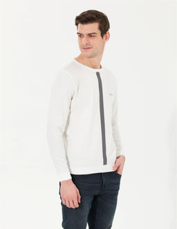 Ekru Slim Fit Bisiklet Yaka Triko Kazak - Pierre cardin фото 4