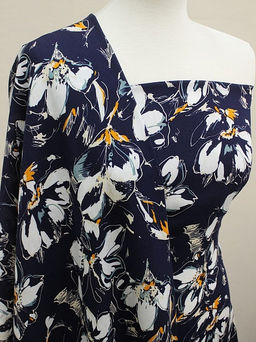 Штапель Селестина цв.чернильный, ш.1.45м, вискоза-100%, 90гр/м.кв - Купава фото 2