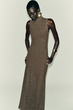 METALLIC THREAD SLEEVELESS DRESS - Zara фото 3