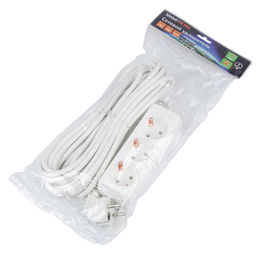 S-GCU3-7 WHITE Удлинитель серии Ultra, шнур 7м., 3 гнезда, 16A, с/з. Белый. TM Uniel