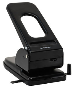 Дырокол INFORMAT POWER до 70 листов 2 отверстия, металлический, черный с линейкой форматов