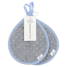 Кухонный комплект Горошек на льне: прихватка 18х16см форма Капелька - 2шт, рогожка 171г/м2, хлопок 100%, наполнитель - ватин 280г/м2, на пластмассовом подвесе, Домашняя мода (Россия)  фото 3