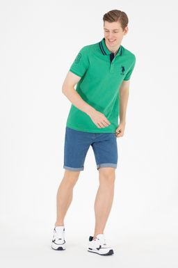 Мужская зеленая футболка с воротником поло Basic - U.s. polo assn фото 17