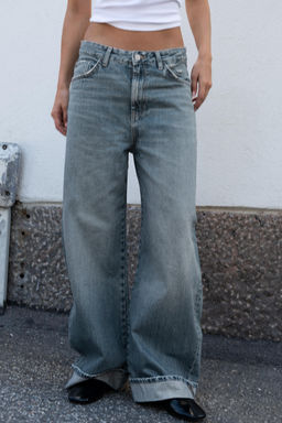 TRF BAGGY FOLDED MID-WAIST JEANS - Zara фото 12