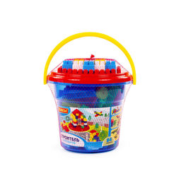 Конструктор Строитель (84 элемента) (в ведре Макси с крышкой) - Полесье фото 4