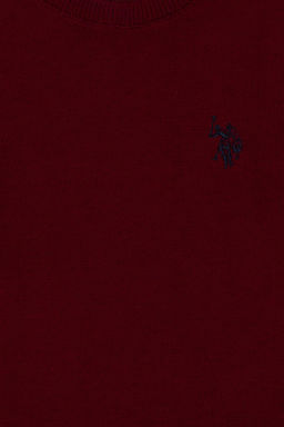 U. S. Polo Assn Базовый бордово-красный свитер с круглым вырезом для мальчиков - U.s. polo assn фото 3