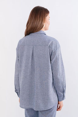NOBBY, Женская рубашка 002R-122/1 (серо-синий)  фото 5