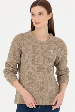 Женский свитер песочного меланжа - U.s. polo assn фото 3