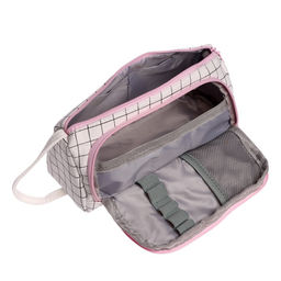 Пенал школьный Calligrata «Шотландка», мягкий, 2 отделения, 95×210×90 мм, объёмный с откидной планкой, с ручкой, бело-чёрный