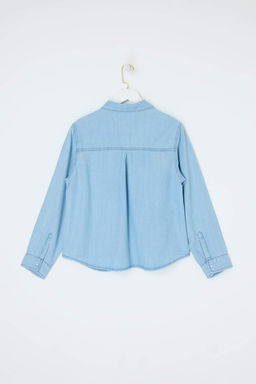 Mavi Oversize/Genis Kesim More Sustainable %100 Tencel Gomlek TWOSS26GO00119