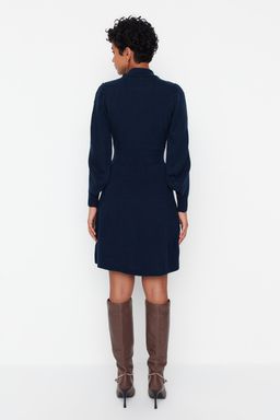 Lacivert Mini Triko Dantelli Elbise TWOAW22EL0011