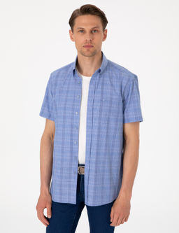 Mavi Regular Fit Kareli K_sa Kollu G_mlek