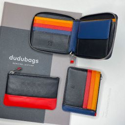 Итальянский кожаный кошелек на молнии DuDu серии Faro | черный - Dudubags фото 5