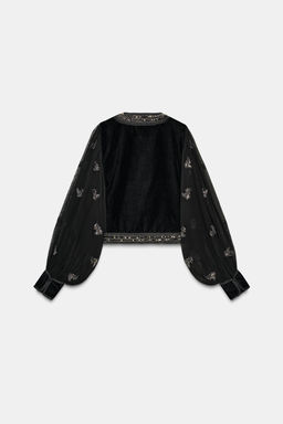 ZW COLLECTION LIMITED EDITION EMBROIDERED CROPPED JACKET - Zara фото 4
