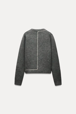 CONTRAST TRIM KNIT SWEATER - Zara фото 13