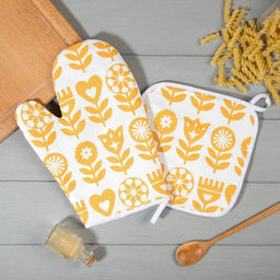 Набор Кухонный Этель Yellow garden, варежка-прихватка 20?27 см, прихватка 19?19 см, 100% хлопок (МИКС)