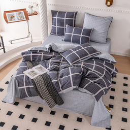 Комплект постельного белья Люкс Сатин 100% хлопок на резинке AR362 160*200*25 2 спальный 50-70 2 шт