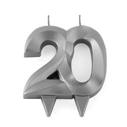 Свеча в торт юбилейная «Грань»,,цифра 20,, графит, 6.5 см