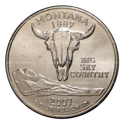 Монета 25 центов (1/4 доллара) 2007 года D США Штаты и территории  Монтана