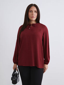 Ba?lamal? Yaka Desenli Bluz