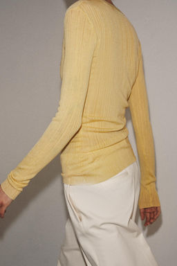 CHAQUETA PUNTO RIB / Amarillo - Zara фото 4