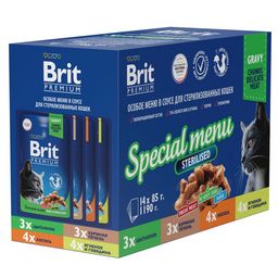 Brit Premium Особые меню "Особое меню в соусе д/стерил.кошек" 14штх85г 5055043