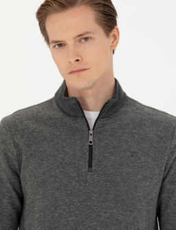 Толстовка на полумолнии антрацитового цвета