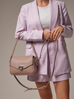 Сумка кожаная через плечо Azaro 3684 фруктовый мусс