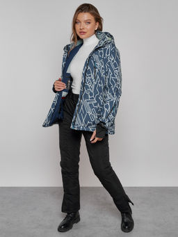 Горнолыжная куртка женская зимняя большого размера темно-серого цвета 2270-1TC - Chunmai фото 12