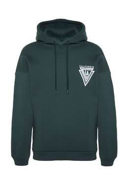 TRENDYOL MAN Turuncu %100 Pamuk Kapusonlu / Genis Kesim Kolej Bask?l? Ici Polarl? Sweatshirt TMNAW24SW00063 - Trendyolmilla фото 16
