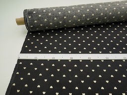 Микровельвет Молочные сердечки цв.черный, СОРТ2, ш.1.45м, хлопок-100%, 140гр/м.кв - Купава фото 5