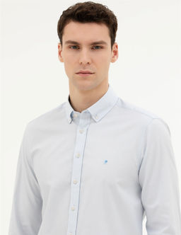 A__k Mavi Slim Fit Uzun Kollu G_mlek - Pierre cardin фото 2