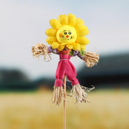 Цена за 12 шт. Огородное пугало «Солнышко», 16 см, h=50 см, МИКС, Greengo