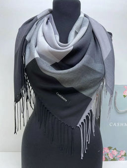 K13583 Палантин 100/100 хлопок ГРАФИТ