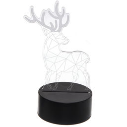 Цена за 2 шт. Светильник ночник "3D-Олень" на пластиковой подставке, с включателем USB