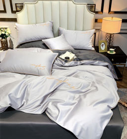 КПБ Mency однотонный с вышивкой MENO029 2 спальный