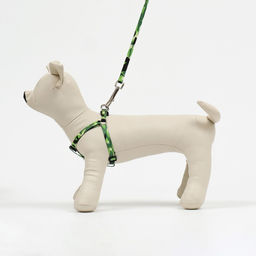 Комплект Камуфляж, капрон, поводок 120 х 1 см, ОШ 16,5-27 см, ОГ 21-35 см, зелёный - Пижон фото 2