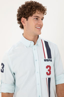 Мужская голубая рубашка с длинным рукавом - U.s. polo assn фото 2
