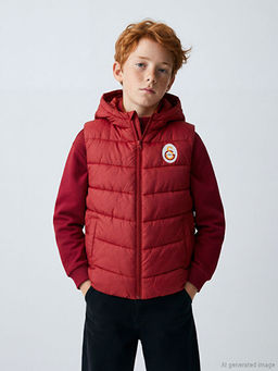 Kap??onlu Galatasaray Bask?l? Erkek ?ocuk ?i?me Yelek