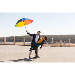 Зонт - трость полуавтоматический Радуга, эпонж, 16 спиц, R = 61 см, разноцветный - Simaland фото 6