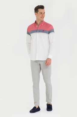 U. S. Polo Assn / Мужская белая рубашка с длинным рукавом - U.s. polo assn фото 4