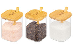 Набор банок для специй Elan Gallery Crystal Glass 3 шт 450 мл с ложкой фото 26