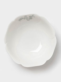 Салатник WY Bloomware, 500 мл, 15×6 см, фарфор, белый, зелёный